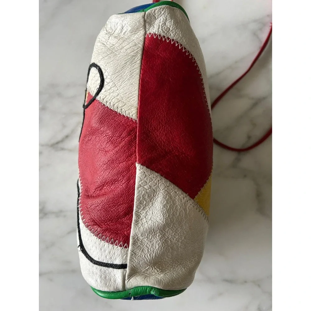 Sereta Vintage 90s‎ Patchwork Leather Crossbody Bag Primary Colorblock Pop Art